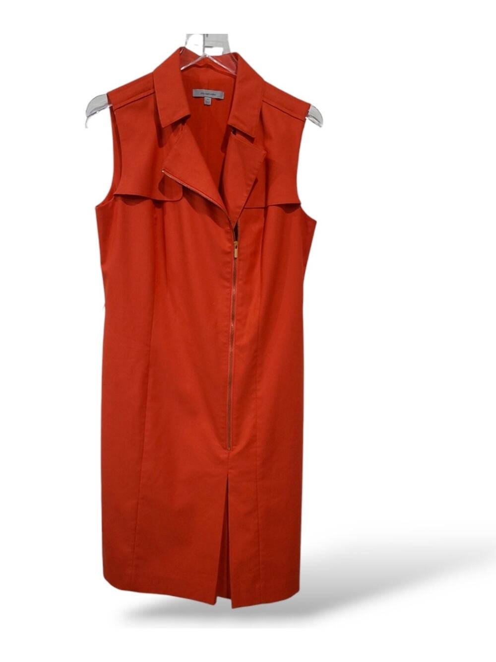 Classiques Entier SZ 12 Dress Side Zipper Trench Red Lava Cocktail NO BELT Lined